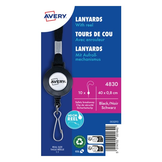 Изображение продукта: Avery Zweckform, изделие: 4830, текстильная лента с механизмом сматывания, 8 x 400 мм, маленькая упаковка, 10 штук.