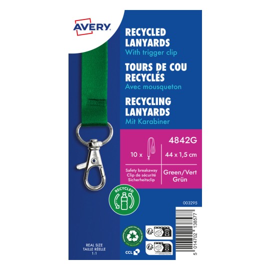 Изображение продукта: Avery Zweckform, артикул: 4842G, шнурок, 15 x 440 мм, малая упаковка, 10 штук.