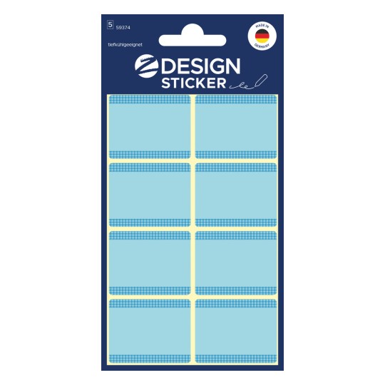 Упаковка: Z-Design, артикул: 59374, этикетки для заморозки, 28 x 36 мм, малый комплект, 40 этикеток / 5 листов.