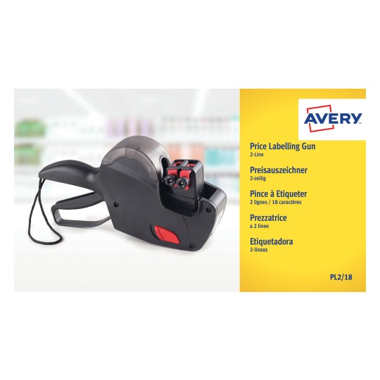 Изображение упаковки: Avery Zweckform ценообразователь, 2-строчный, артикул: PL2/18, формат: 165 x 280 x 75 мм, содержимое: 1 штука, /лист?