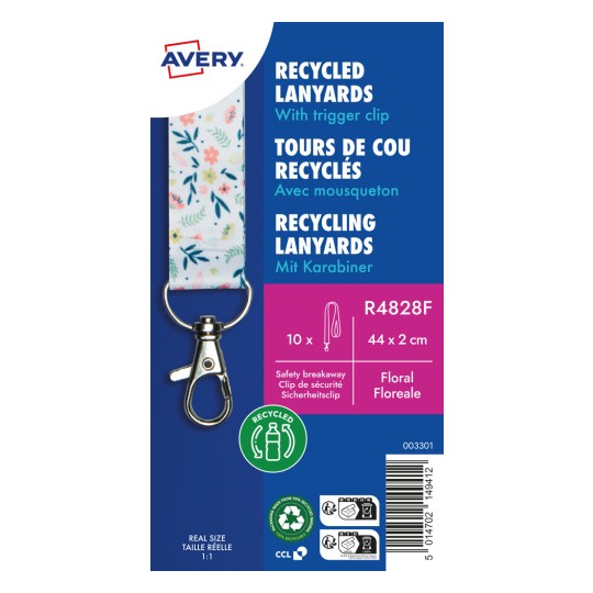 Изображение продукта: Avery Zweckform, арт.: R4828F, шнурок для бейджа, 20 x 440 мм, малая упаковка, 10 штук.