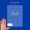 Сетка на листе формата A4 с этикеткой 70 × 35 мм и рукой внизу слева?