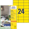 Упаковка с листом этикеток: Avery Zweckform Цветные этикетки, артикул: 3451, формат: 70 x 37 мм, пригодны для печати: струйная, лазерная черно-белая, цветная лазерная, содержание: 2.400 этикеток / 100 листов, 24 этикетки/лист.