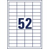 Чертеж штамповки одинарного листа A4, артикул: 3650, универсальные этикетки, формат: 48 x 21 мм, 52 этикетки/лист.
