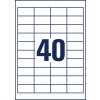 Чертеж штамповки, отдельный лист A4, артикул: 3657, универсальные этикетки, формат: 48,5 x 25,4 мм, 40 этикеток/лист.