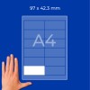 Рука рядом со схемой листа A4 с сеткой и размером 97 × 42,3 мм?