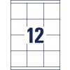 Чертеж вырубки одинарного листа A4, Артикул: 3661, Универсальные этикетки, Формат: 70 x 67,7 мм, 12 этикеток/лист.