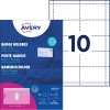 Изображение упаковки с листом карт: Бейджи Avery Zweckform с комбинированной клипсой, артикул: 4820, формат: 90 x 54 мм, подходит для печати: струйный принтер, цветной лазерный принтер, черно-белый лазерный принтер, копир, содержание: 50 бейджей / 50 вкладышей / 5 листов, / лист?