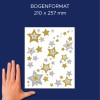 Сравнение размера с рукой, артикул: 52952, один лист оконных наклеек, формат: 210 x 297 мм, цвет: золото, серебро.
