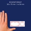 Сравнение размеров с рукой, Артикул: 56820, один лист наклеек на рулоне, Формат: ⌀ 38 мм, Цвет: Разноцветный?