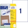 Изображение упаковки с листом этикеток: Universal-Etiketten Avery Zweckform, артикул: 6119, формат: 210 x 297 мм, подходит для печати: струйный принтер, лазерный ч/б, цветной лазерный принтер, содержание: 30 этикеток / 30 листов, 1 этикетка/лист?