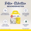 Изображение показывает упаковку продукта для белых рулонных этикеток Avery Zweckform, совместимых с Dymo LabelWriter. Оно подчеркивает такие особенности, как 100% гарантия возврата денег, брендовое качество по низкой цене и экологичную бумагу.