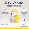 Изображение упаковки для рулонных адресных этикеток Avery Zweckform, подчеркивающее такие особенности, как совместимость с Dymo Labelwriter, гарантия возврата денег и использование экологически чистой бумаги.