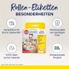 Изображение показывает упаковку рулонных этикеток от Avery Zweckform. Оно выделяет такие особенности, как совместимость с Dymo Labelwriter, высокопрочное качество и гарантия возврата денег. Эти этикетки подходят для различных применений.