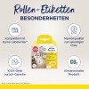 Изображение демонстрирует упаковку рулонных этикеток Avery Zweckform, подчеркивая их совместимость с Dymo LabelWriter, гарантии качества и экологичность, включая нейтральность по выбросам CO2.