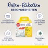 Изображение демонстрирует упаковку рулона этикеток от Avery Zweckform, подчеркивая его совместимость с Dymo LabelWriter, гарантии качества, гарантию возврата денег и устойчивое источниковое бумажное производство.
