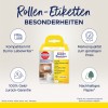 Изображение показывает упаковку для рулонных этикеток Avery Zweckform, выделяя такие особенности, как совместимость с Dymo Labelwriter, гарантия возврата денег, качество бренда по доступным ценам и устойчивую бумагу.
