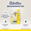 Изображение демонстрирует упаковку для мини-органайзерных этикеток Avery Zweckform, с вариантами дизайна, информацией об экологически чистой бумаге и примечанием о производстве в Германии.