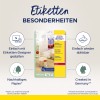 Изображение демонстрирует упаковку продукта для съемных неоновых этикеток от Avery Zweckform, подчеркивая такие особенности, как разработка с помощью дизайнера этикеток, легкое удаление, экологичную бумагу и производство в Германии.