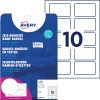 Изображение упаковки с листом этикеток: Avery Zweckform Namens-Etiketten, артикул: J4785-20, формат: 80 x 50 мм, совместимость с принтерами: струйный принтер, содержимое: 200 этикеток / 20 листов.