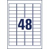Чертеж вырубки, отдельный лист A4, статья: J4791-25, адресные этикетки, формат: 45,7 x 21,2 мм, 48 этикеток/лист.