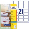 Упаковка с листом для этикеток: Avery Zweckform адресные этикетки, артикул: J8160-25, формат: 63,5 x 38,1 мм, подходит для печати: струйный принтер, содержание: 525 этикеток / 25 листов, 21 этикетка на лист.