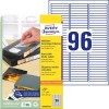 Изображение упаковки с листами этикеток: Avery Zweckform этикетки для Data Cartridge, артикул: L6022REV-25, формат: 63,5 x 8,5 мм, пригодность для печати: струйный, монохромный лазерный, цветной лазерный принтер, содержимое: 2 400 этикеток / 25 листов, 96 этикеток/лист.