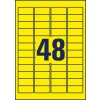 Чертеж штамповки, одиночный лист A4, артикул: L6041-20, цветные этикетки, съемные, формат: 45,7 x 21,2 мм, 48 этикеток/лист.