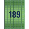 Чертеж штамповки единичного листа А4, Артикул: L6049-20, Цветные этикетки, съемные, Формат: 25,4 x 10 мм, 189 этикеток/лист.