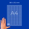 Рука рядом с диаграммой на листе A4 с сеткой и размерами 38,1 × 21,2 мм?