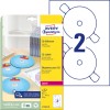 Изображение упаковки с листом этикеток: Avery Zweckform CD-этикетки SuperSize, артикул: L7760-25, формат: ⌀ 117 мм, пригодность для печати: лазер черно-белый, цветной лазер, содержание: 50 этикеток / 25 листов, 2 этикетки/лист?