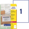 Изображение упаковки с листом этикеток: Avery Zweckform Versand-Etiketten, артикул: L7997-25, формат: 199,6 x 289,1 мм, подходит для печати: лазерная черно-белая, цветной лазер, содержание: 25 этикеток / 25 листов, 1 этикетка/лист?