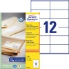 Упаковка с листом наклеек: Avery Zweckform Recycling Universal-Etiketten, артикул: LR3424, формат: 105 x 48 мм, совместимость с принтерами: струйные, лазерные ч/б, цветные лазерные, содержание: 1.200 этикеток / 100 листов, 12 этикеток/лист.