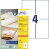 Изображение упаковки с листом этикеток: Avery Zweckform Recycling Universal-Etiketten, товар: LR3483, формат: 105 x 148 мм, пригодность для печати: струйный принтер, лазерный принтер ч/б, цветной лазерный принтер, содержание: 400 этикеток / 100 листов, 4 этикетки/лист.
