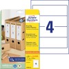 Изображение упаковки с листом этикеток: Avery Zweckform Recycling этикетки для папок, артикул: LR4761-25, формат: 61 x 192 мм, пригодность для печати: струйные принтеры, лазерные принтеры ч/б, цветные лазерные принтеры, содержание: 120 этикеток / 30 листов, 4 этикетки/лист.